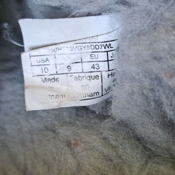 UGG Men’s Ascot Slippers Size 10 Grey Suede UGGplush Fur Lined Slip-On Loafers - Picture 7 of 10